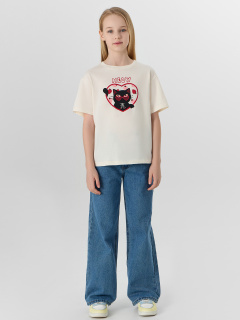 Футболка Mark Formelle 117915/25-38251П-0 молочный_печать2_2_сл_на_пол_1_сл_на_ПР_рукаве - фото 4