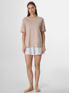 Футболка, шорты Mark Formelle 592542/25-35487ПП-6 бежевый_цветы_на_холодном_молоке - фото 1