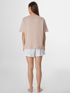 Футболка, шорты Mark Formelle 592542/25-35487ПП-6 бежевый_цветы_на_холодном_молоке - фото 2