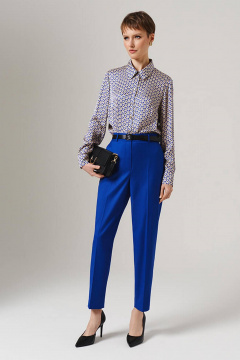 Блуза Nelva 23145 бежево-васильковый принт - фото 2