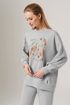 Свитшот Nelva 23148 серый - фото 2