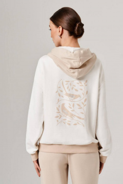 Худи Nelva 23151 бежевый/молочный - фото 5