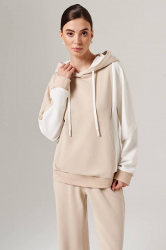 Худи Nelva 23151 бежевый/молочный - фото 1