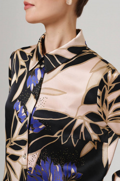 Блуза Nelva 23154 бежевый-черный принт - фото 5