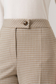 Брюки Nelva 31091 бежево-оливковый клетка - фото 4