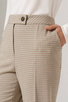 Брюки Nelva 31091 бежево-оливковый клетка - фото 3