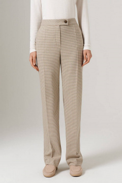 Брюки Nelva 31091 бежево-оливковый клетка - фото 2