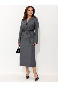 Жакет, юбка Liona Style 962 серый-меланж - фото 3