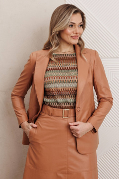 Жакет, топ, юбка Мода Юрс 25-2850 бежевый - фото 2