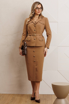 Жакет, юбка Мода Юрс 25-2935 бежевый - фото 2