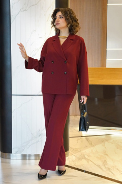 Брюки, жакет Alani Collection 2437 бордо - фото 2