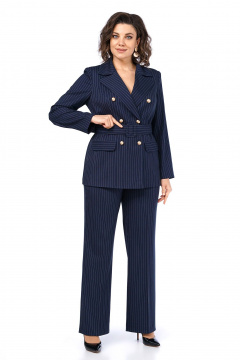 Брюки, жакет Alani Collection 2486 синий_полоска - фото 5