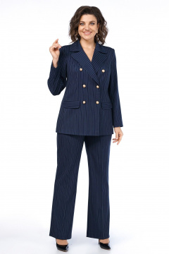 Брюки, жакет Alani Collection 2486 синий_полоска - фото 1