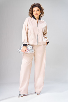 Бомбер, брюки V&N Fashion 1103 бежевый - фото 4