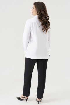 Классическая женская блузка из хлопка с вытачками Панда 35840z белый - фото 4