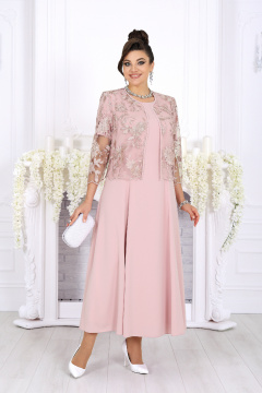 Жакет, платье Ninele 7489 пудровый - фото 1