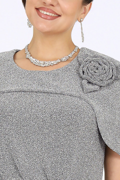 Платье Ninele 7524 серебро - фото 3