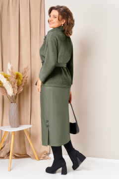 Джемпер, юбка VOLNA 1447 хаки - фото 4