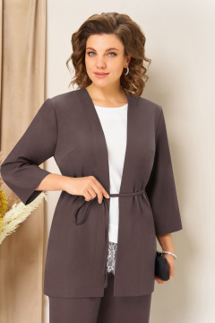 Блуза, брюки, жилет VOLNA 1458 кофейно-коричневый - фото 4