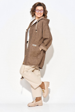 Брюки, куртка Liliana 1509/1507 шоколад+экрю - фото 1