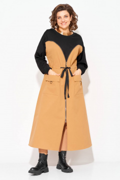 Платье Liliana 1510 карамель+черный - фото 2