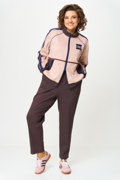 Бомбер, брюки Aira Style 24241 шоколад-пудра - фото 2