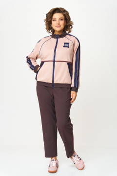 Бомбер, брюки Aira Style 24241 шоколад-пудра - фото 1