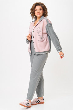 Бомбер, брюки Aira Style 24231 серый-пудра - фото 5