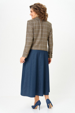 Жакет, юбка Aira Style 24-17А сине-бежевый - фото 3