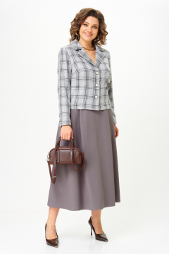 Жакет, юбка Aira Style 24-17А серый - фото 5