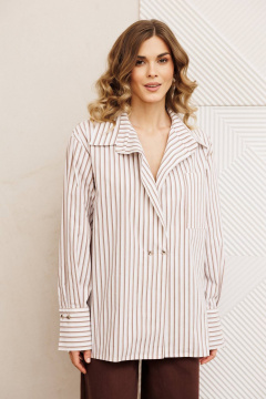 Рубашка Gizart 15443 бело коричневый - фото 3