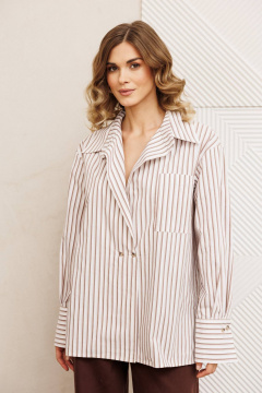 Рубашка Gizart 15443 бело коричневый - фото 1