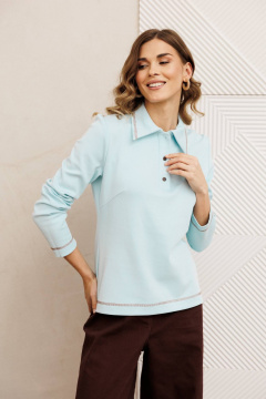 Брюки, джемпер Gizart 5415 голубой, шоколадный джинс - фото 5