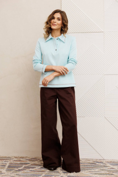 Брюки, джемпер Gizart 5415 голубой, шоколадный джинс - фото 3