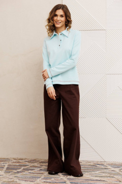 Брюки, джемпер Gizart 5415 голубой, шоколадный джинс - фото 1