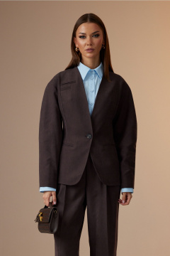 Брюки, жакет, рубашка N.O.W. 1633 коричневый - фото 3