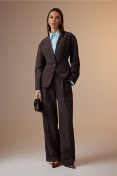 Брюки, жакет, рубашка N.O.W. 1633 коричневый - фото 2