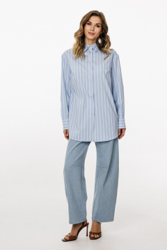 Блуза EOLA 3049 голубой_в_полоску - фото 4