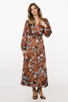 Платье EOLA 3053 коричневый/бирюза - фото 2
