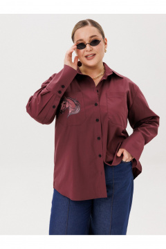 Рубашка AVA fashion М-167 бордовый - фото 5