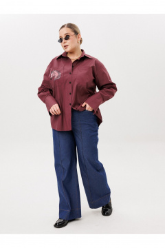 Рубашка AVA fashion М-167 бордовый - фото 4