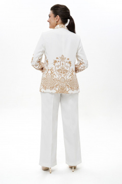 Брюки, жакет Alani Collection 2496 молоко-золото - фото 5