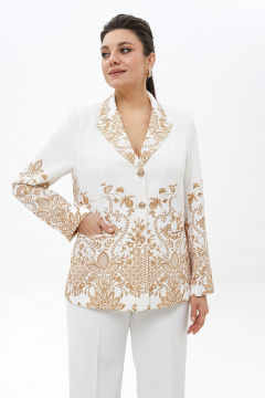 Брюки, жакет Alani Collection 2496 молоко-золото - фото 4