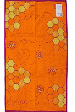 Полотенце Речицкий текстиль 6с103.412ж1 соты и пчёлки лимонпурп - фото 1