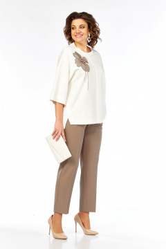 Брюки, джемпер Jurimex 3464 молоко-коричневый - фото 1