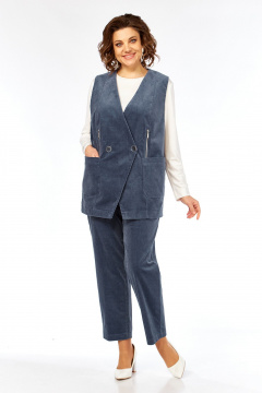 Брюки, джемпер, жилет Jurimex 3463 пепельно_синий - фото 1