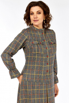 Платье Celentano lite 5077 серая_клетка - фото 5