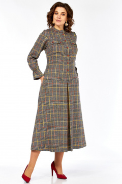 Платье Celentano lite 5077 серая_клетка - фото 3