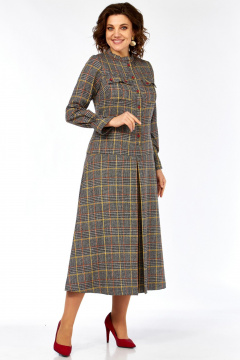 Платье Celentano lite 5077 серая_клетка - фото 1