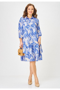 Платье Твой имидж 2349 голубой_с_принтом - фото 1